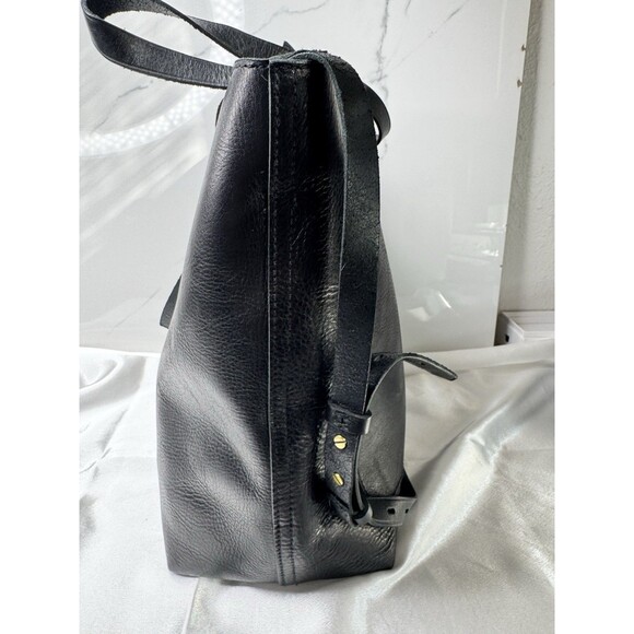 Madewell The Zip-Top Medium Transport Tote Black Leather Bag - Picture 5 of 13